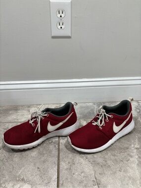 Nike Maroon Athletic Sneakers with White Swoosh